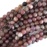 Natural Light Purple Lepidolite Round Beads 15.5