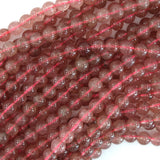 Natural Strawberry Quartz Round Beads Gemstone 15