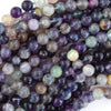 Natural Purple Fluorite Round Beads Gemstone 15