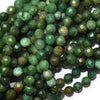 6mm faceted green dragon blood jasper round beads 15.5