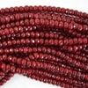 Faceted Ruby Red Jade Rondelle Button Beads 15