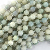 Natural Blue Aquamarine Prism Double Point Cut Faceted Beads 15.5