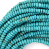 Blue Turquoise Rondelle Button Beads Gemstone 15.5