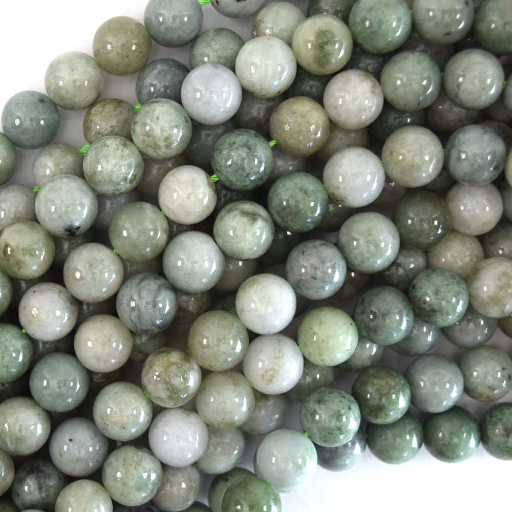 Natural Green Jadeite Jade Faceted Round Beads 4mm 6mm 8mm 10mm 12mm  15.5Strand