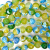 Faceted Blue Green Agate Round Beads Gemstone 15