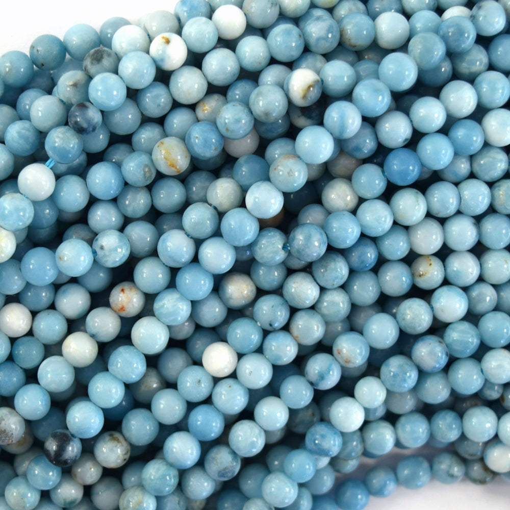 Blue Larimar Quartz Round Beads Gemstone 15" Strand 4mm 6mm 8mm 10mm 12mm S1