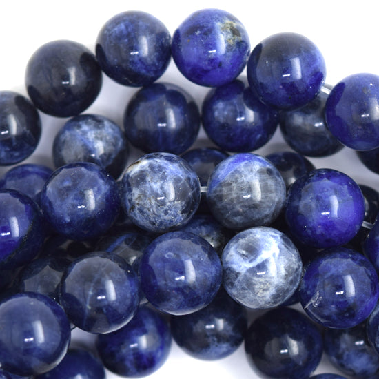 Natural Blue Sodalite Round Beads Gemstone 15" Strand 4mm 6mm 8mm 10mm 12mm