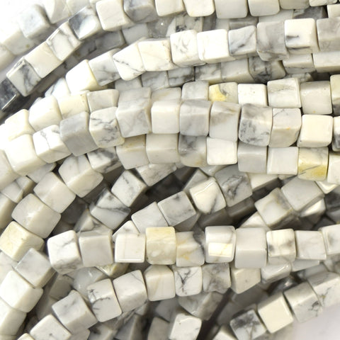 Natural Faceted White Howlite Round Beads 15.5" Strand 3mm 4mm 6mm 8mm 10mm 12mm