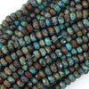 Faceted Brown Blue Turquoise Rondelle Button Beads 15