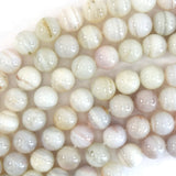 Natural Cream White Lace Agate Beads Gemstone 15.5