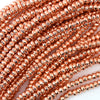 Faceted Rose Gold Hematite Rondelle Button Beads 15.5