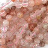Natural Pink Red Hematoid Quartz Round Beads 15