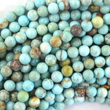 Brown Matrix Cream Blue Turquoise Round Beads 15