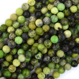 Natural green Nephrite Jade Round Beads 15
