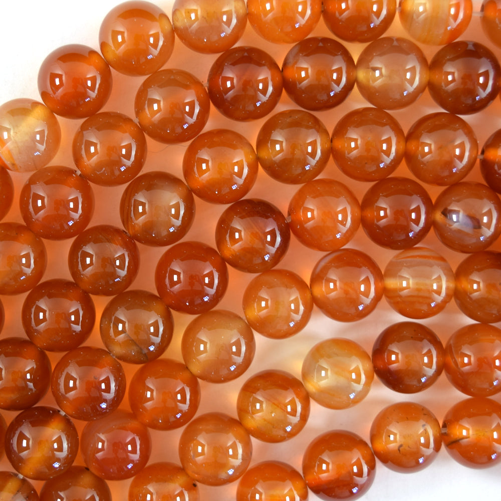 Natural Carnelian Round Beads Gemstone 15" Strand 4mm 6mm 8mm 10mm 12mm S1