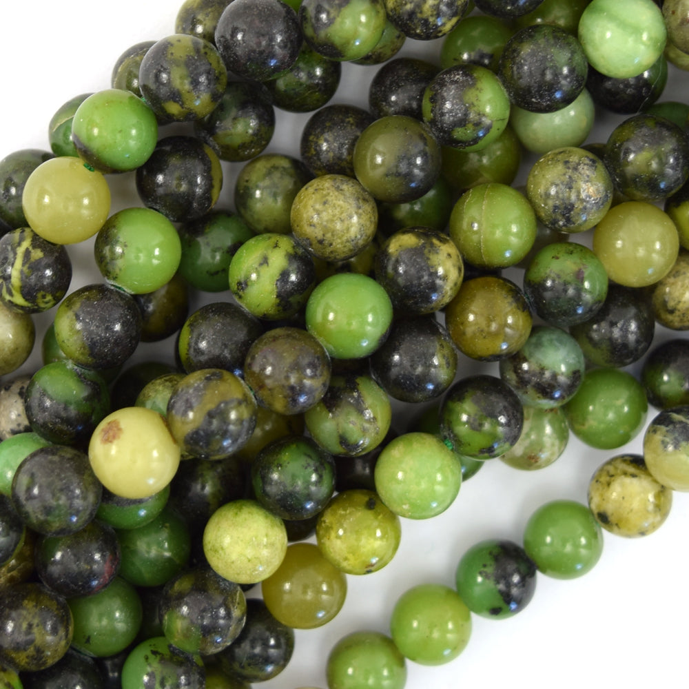 Natural green Nephrite Jade Round Beads 15" Strand 4mm 6mm 8mm 10mm 12mm