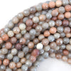 Mystic Titanium Faceted Peach Aventurine Round Beads 15