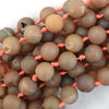 Matte Champagne Druzy Agate Round Beads 15.5