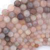 Natural Matte Madagascar Lavender Rose Quartz Round Beads 15.5