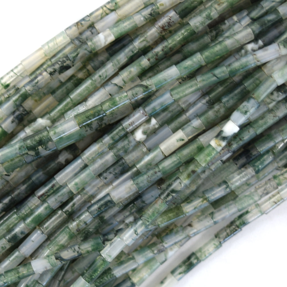 2mm x 4mm Natural Gemstone Tube Spacer Beads 15" Strand