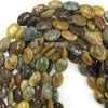18mm natural ocean jasper flat oval beads 15.5