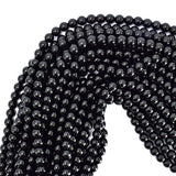 5mm - 6mm black spinel round beads 15.5