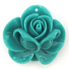 4 pieces 34mm synthetic coral carved rose flower pendant beads blue