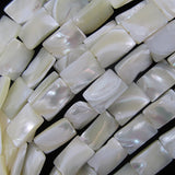 White Mother Of Pearl MOP Rectangle Beads Gemstone 15.5