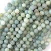 Natural Light Blue Aquamarine Round Beads 15.5