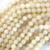Natural Faceted Milky White Moonstone Round Beads 15.5