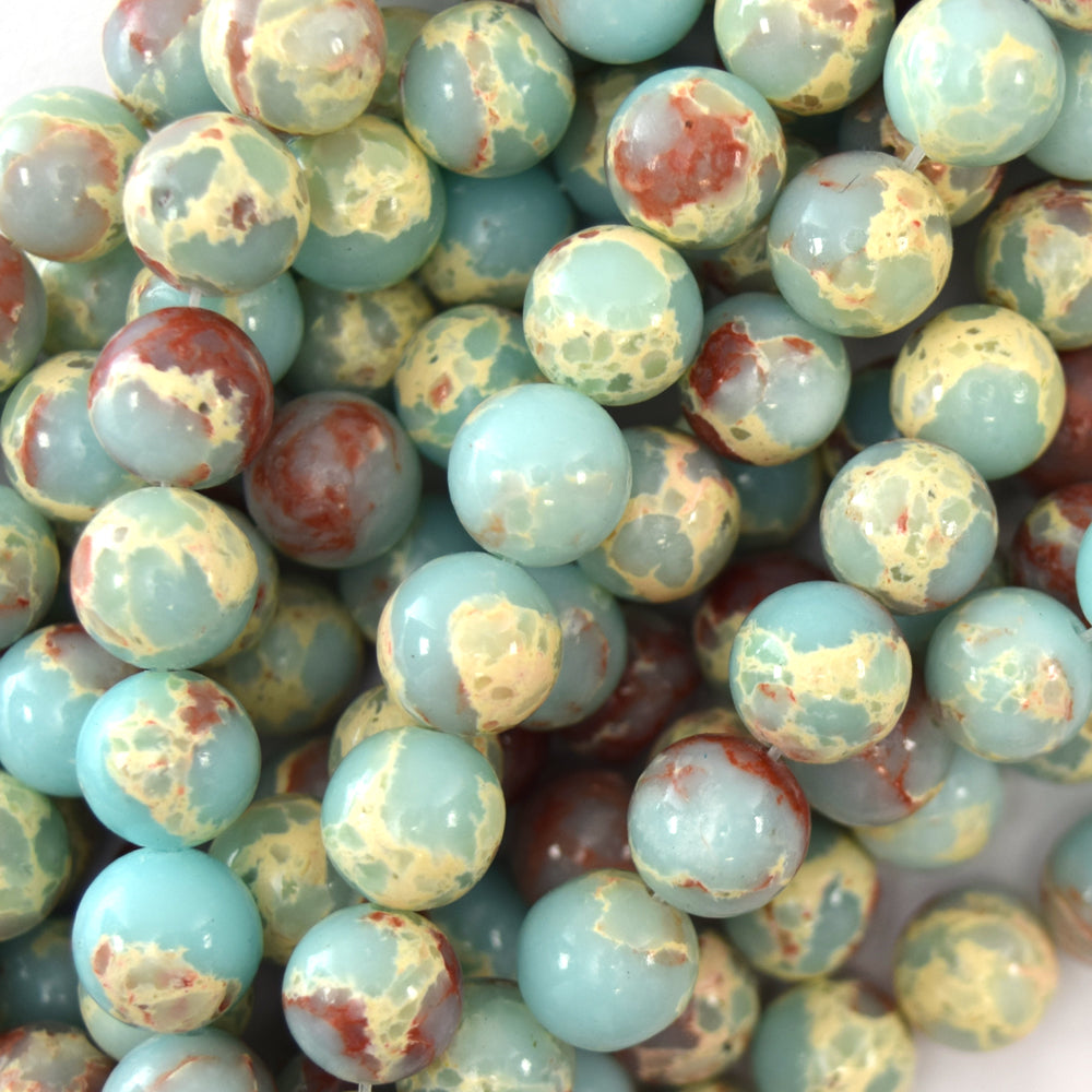 Synthetic Blue Sea Sediment Jasper Round Beads 15" 4mm 6mm 8mm 10mm 12mm