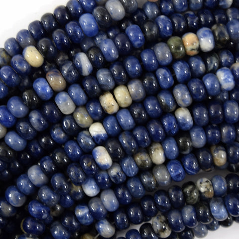 4mm natural blue sodalite heishi disc beads 15.5" strand