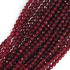 Faceted Ruby Red Jade Round Beads Gemstone 15