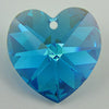 2 pieces 18mm Swarovski crystal heart pendant 6202 blue zircon AB