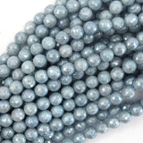 Mystic Titanium Faceted Blue Aquamarine Quartz Round Beads15