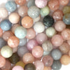 10mm matte morganite round beads 15.5