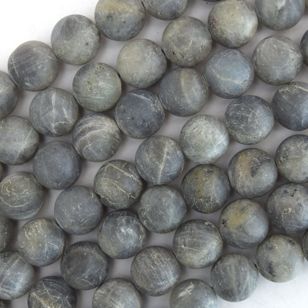 Natural Matte Gray Labradorite Round Beads 15.5" Strand 4mm 6mm 8mm 10mm 12mm