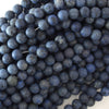 AA Natural Matte Blue Dumortierite Round Beads 15.5