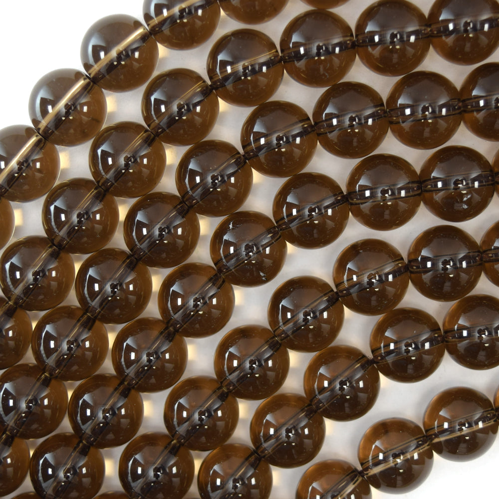 Smoky Quartz Round Beads Gemstone 15" Strand 4mm 6mm 8mm 10mm