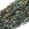 Natural Faceted Indian Agate Round Beads 15