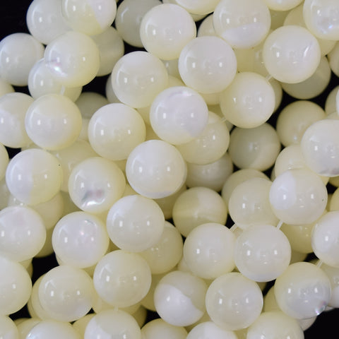 Faceted White Mother Of Pearl MOP Round Beads 15.5" Strand 3mm 4mm 6mm 8mm 10mm