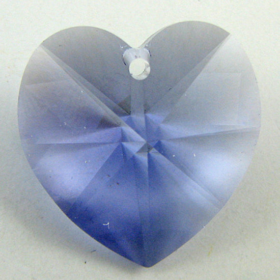 2 pieces 18mm Swarovski crystal heart pendant 6202 tanzanite