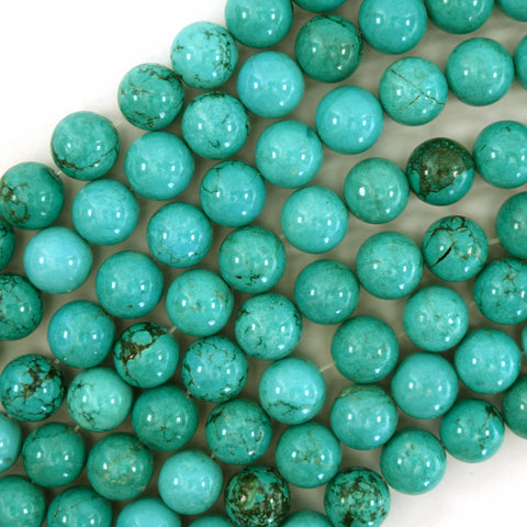 Brown Matrix Blue Turquoise Rondelle Button Beads 15.5" Strand 4mm 6mm 8mm