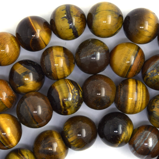 Natural Tiger Eye Round Beads Gemstone 15" Strand 4mm 6mm 8mm 10mm 12mm