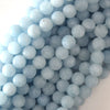 Matte Light Blue Aquamarine Quartz Round Beads 15