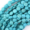 10mm blue turquoise coin beads 15.5