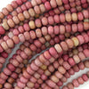 6mm pink rhodonite rondelle beads 15.5