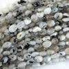 Natural Black White Moonstone Pebble Nugget Beads 15.5