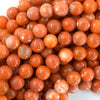Orange Fire Agate Round Beads Gemstone 15