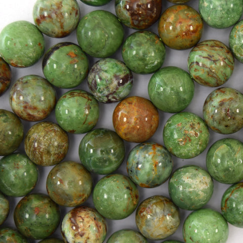 AA Natural Lemon Green Opal Round Beads Gemstone 15" Strand 6mm 8mm S2